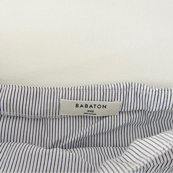 BABATON | malik cotton striped off shoulder blouse size XXS Aritzia - Picture 5 of 9